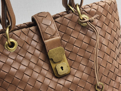 Bottega Veneta Brown Nappa Small Intrecciato Capri Bag&nbsp;