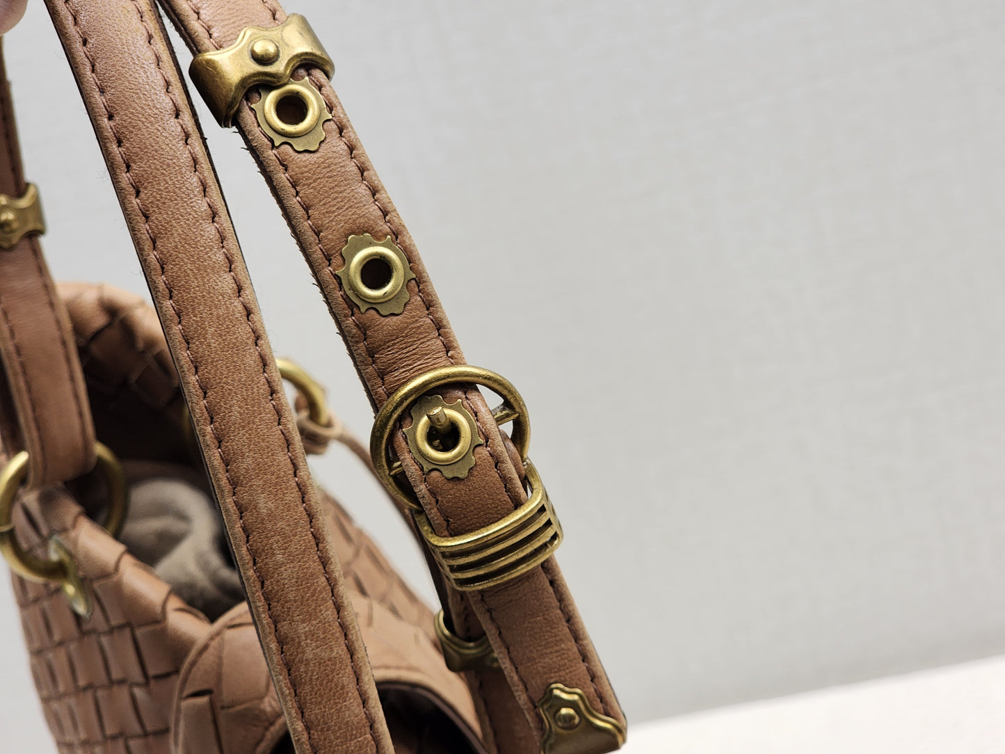Bottega Veneta Brown Nappa Small Intrecciato Capri Bag&nbsp;