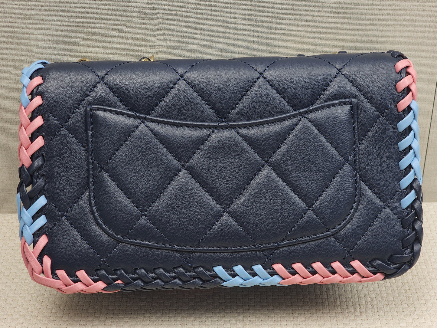 Chanel Blue Calfskin 23A Braided Full Flap Bag (LGHW)