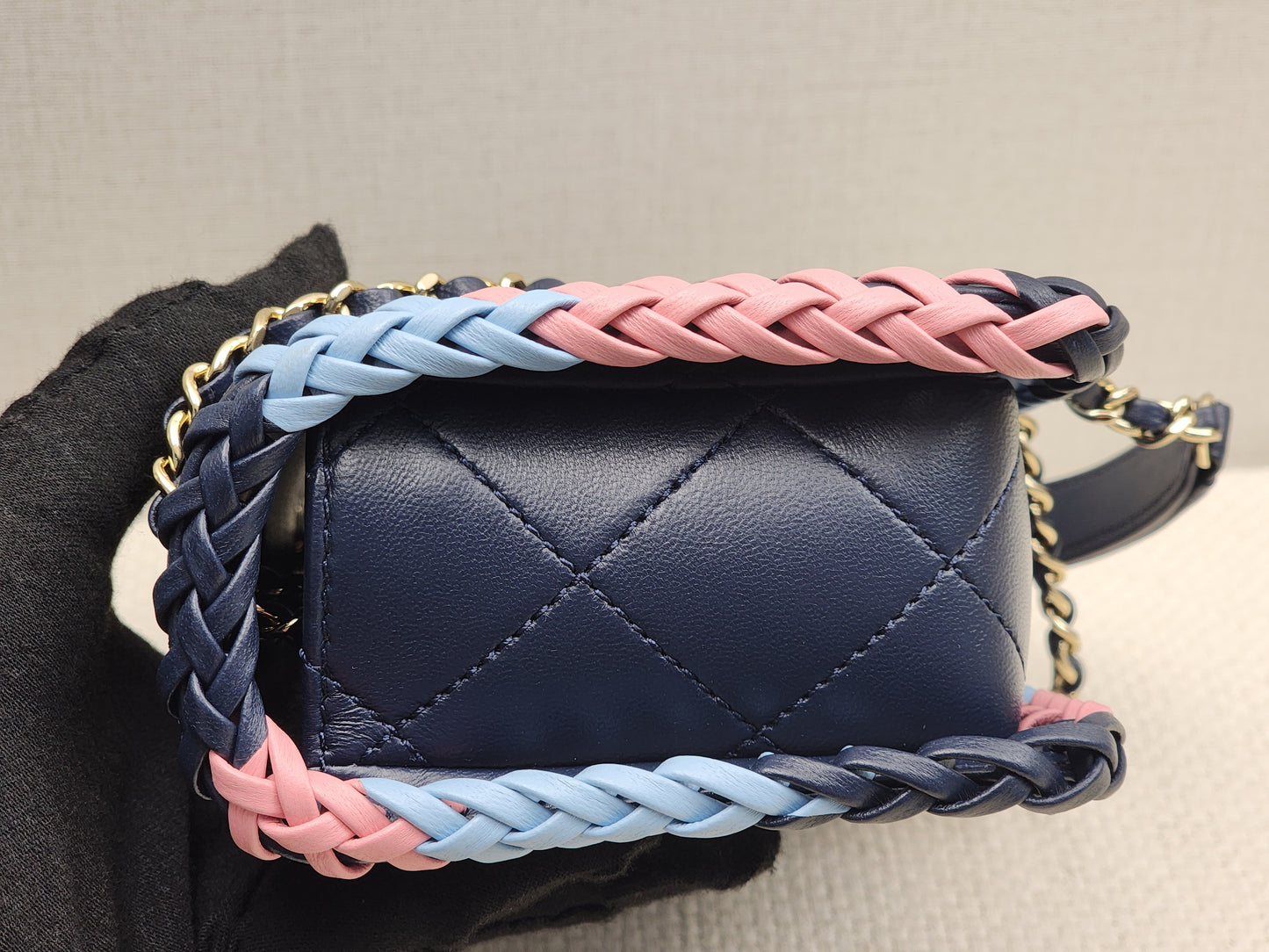 Chanel Blue Calfskin 23A Braided Full Flap Bag (LGHW)