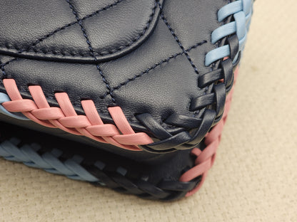 Chanel Blue Calfskin 23A Braided Full Flap Bag (LGHW)