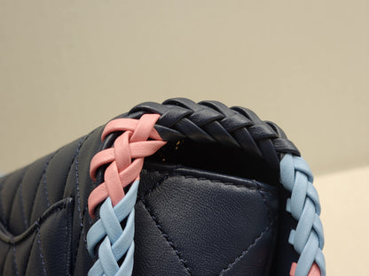 Chanel Blue Calfskin 23A Braided Full Flap Bag (LGHW)