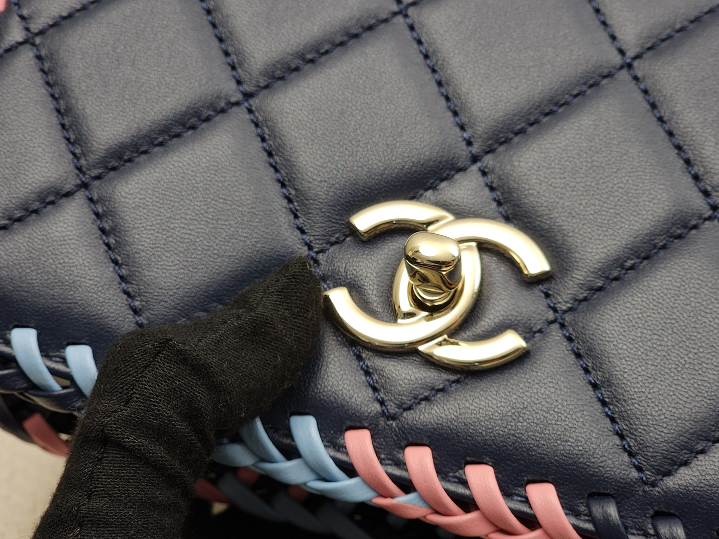 Chanel Blue Calfskin 23A Braided Full Flap Bag (LGHW)
