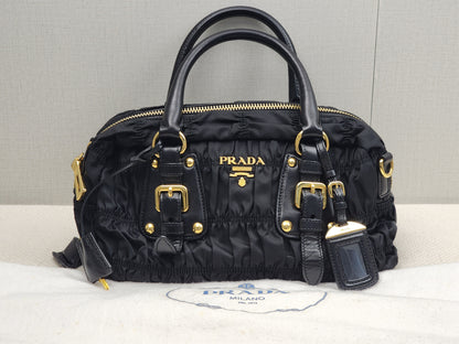 Prada Black Nylon Tessuto Gaufre Bag (GHW)