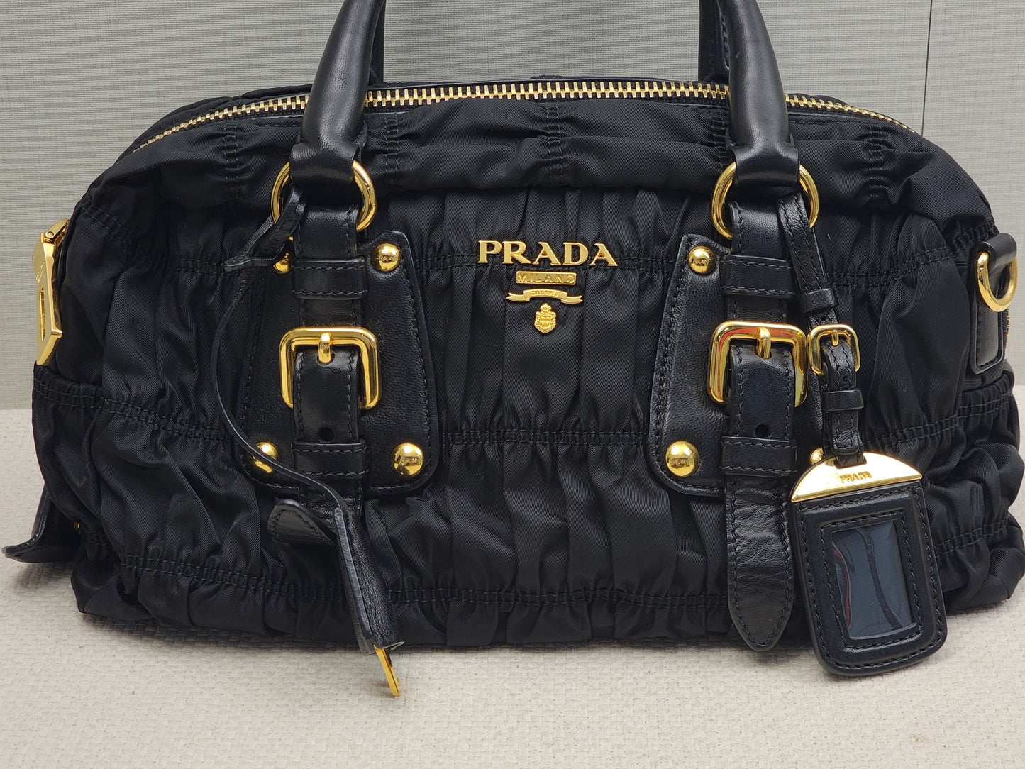 Prada Black Nylon Tessuto Gaufre Bag (GHW)