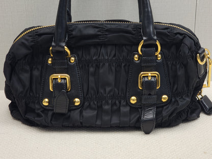 Prada Black Nylon Tessuto Gaufre Bag (GHW)