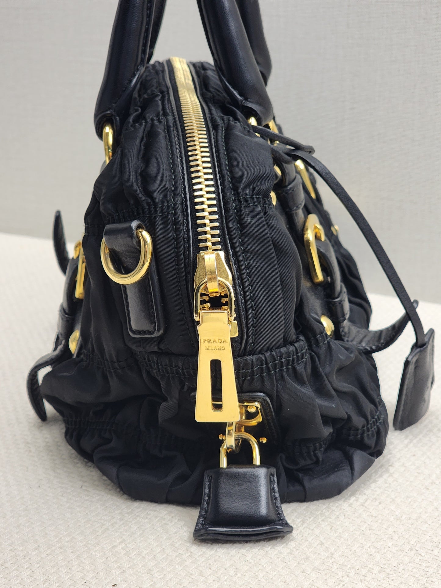 Prada Black Nylon Tessuto Gaufre Bag (GHW)