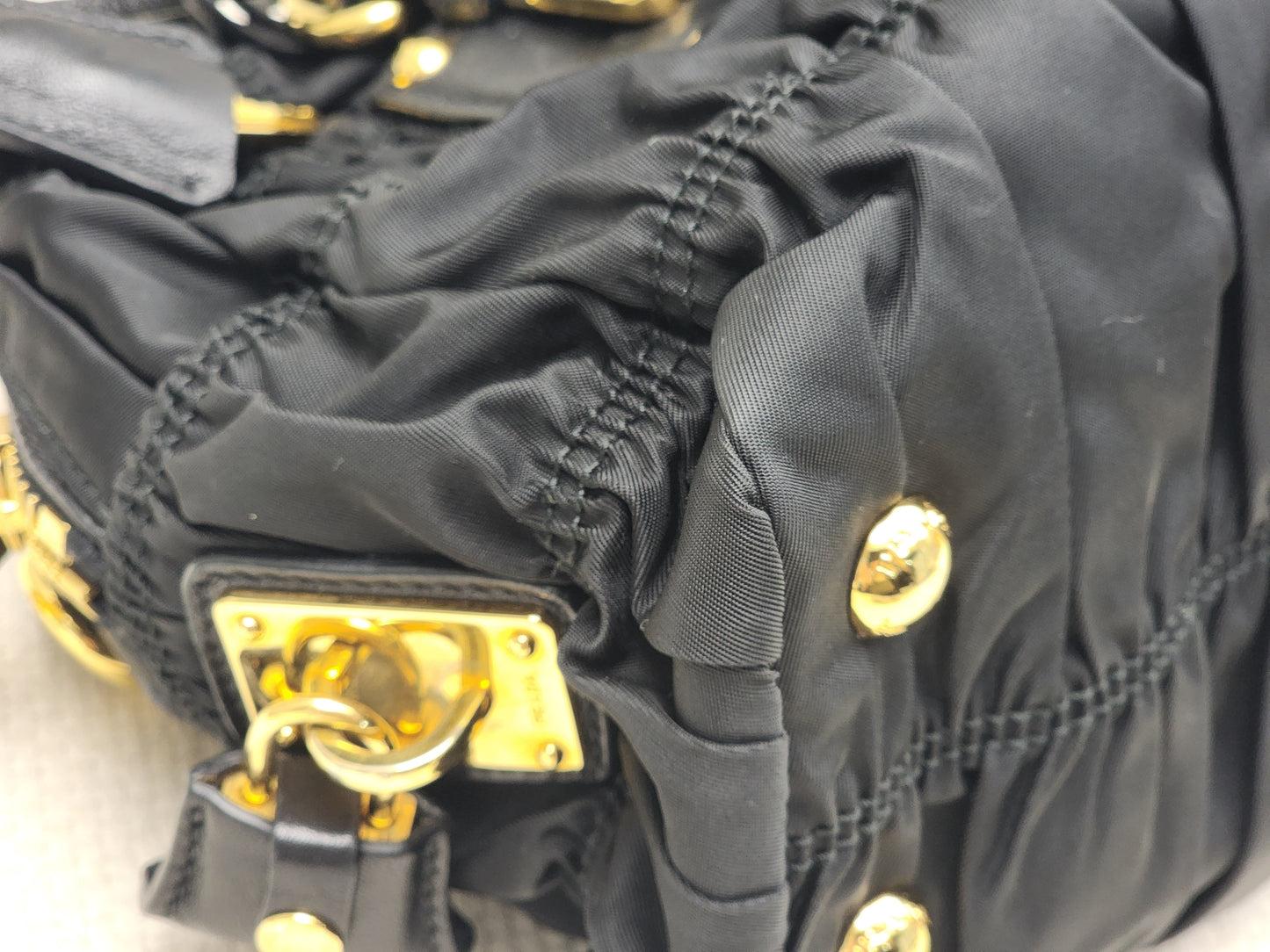 Prada Black Nylon Tessuto Gaufre Bag (GHW)