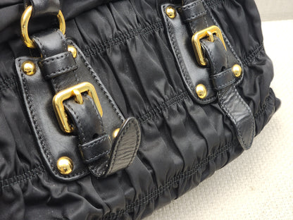 Prada Black Nylon Tessuto Gaufre Bag (GHW)