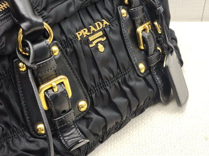 Prada Black Nylon Tessuto Gaufre Bag (GHW)
