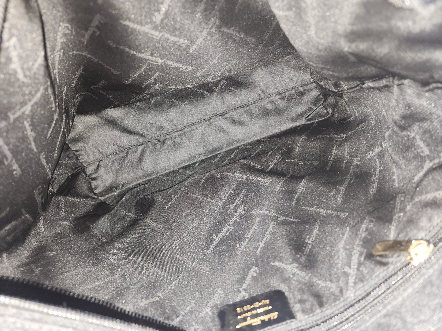 Salvatore Ferragamo Black Gancini Canvas Shoulder Tote