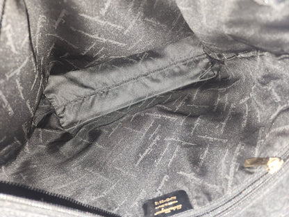 Salvatore Ferragamo Black Gancini Canvas Shoulder Tote