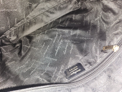 Salvatore Ferragamo Black Gancini Canvas Shoulder Tote
