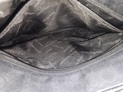 Salvatore Ferragamo Black Gancini Canvas Shoulder Tote