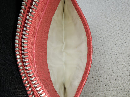 Chanel Coral Pink Caviar Zipped Card Holder (SHW)