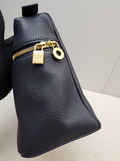 Loro Piana Navy Blue Grained Calfskin Extra Pocket L27 (GHW)
