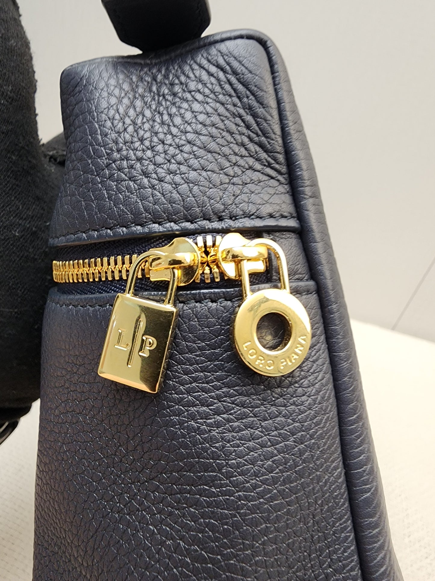 Loro Piana Navy Blue Grained Calfskin Extra Pocket L27 (GHW)