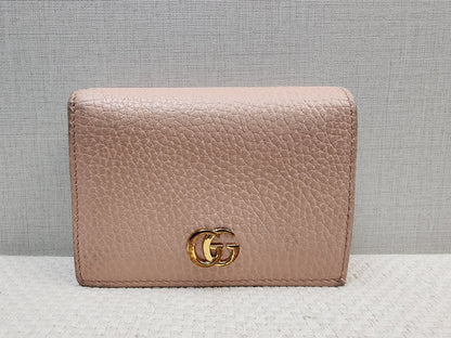 Gucci Pink Calfskin Marmont Compact Wallet (GHW)