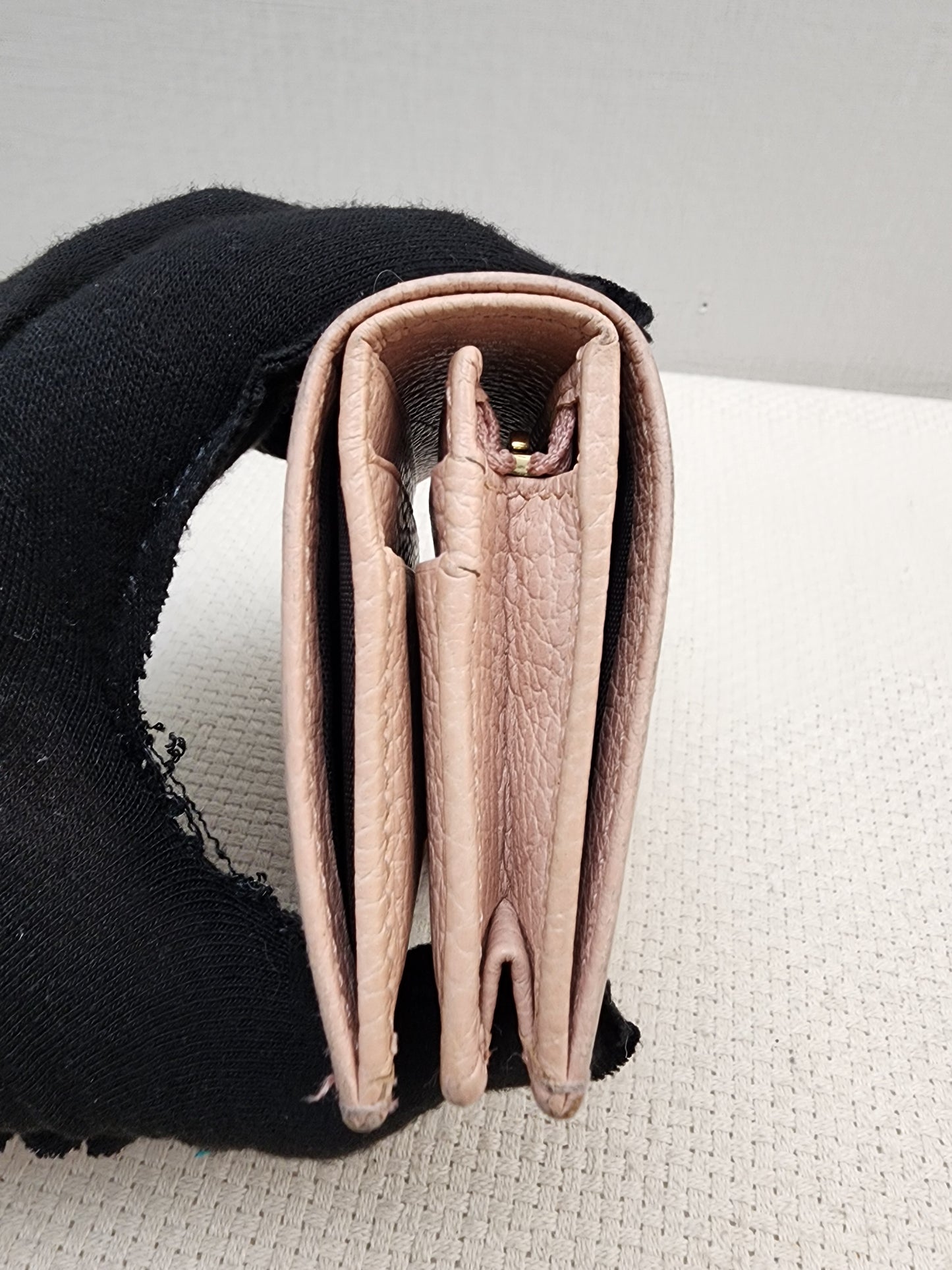 Gucci Pink Calfskin Marmont Compact Wallet (GHW)