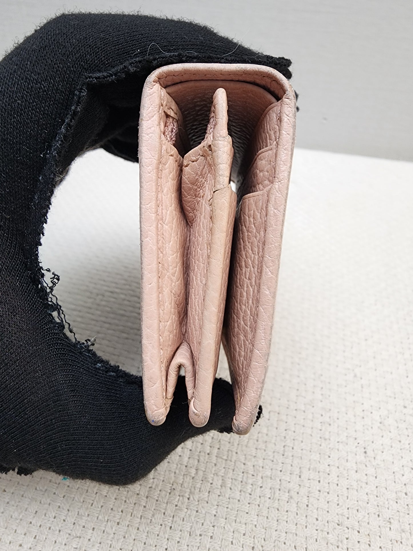Gucci Pink Calfskin Marmont Compact Wallet (GHW)