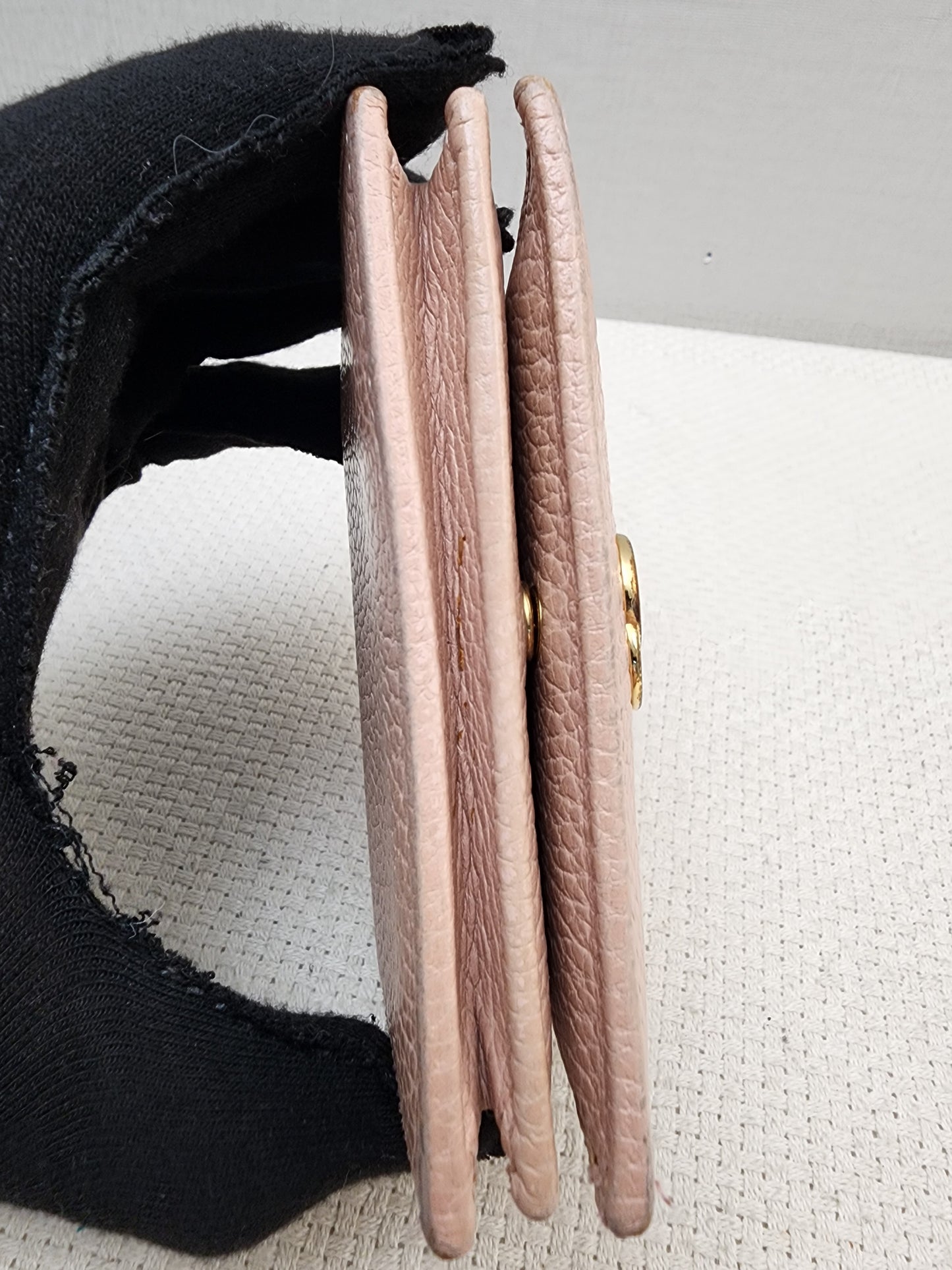 Gucci Pink Calfskin Marmont Compact Wallet (GHW)