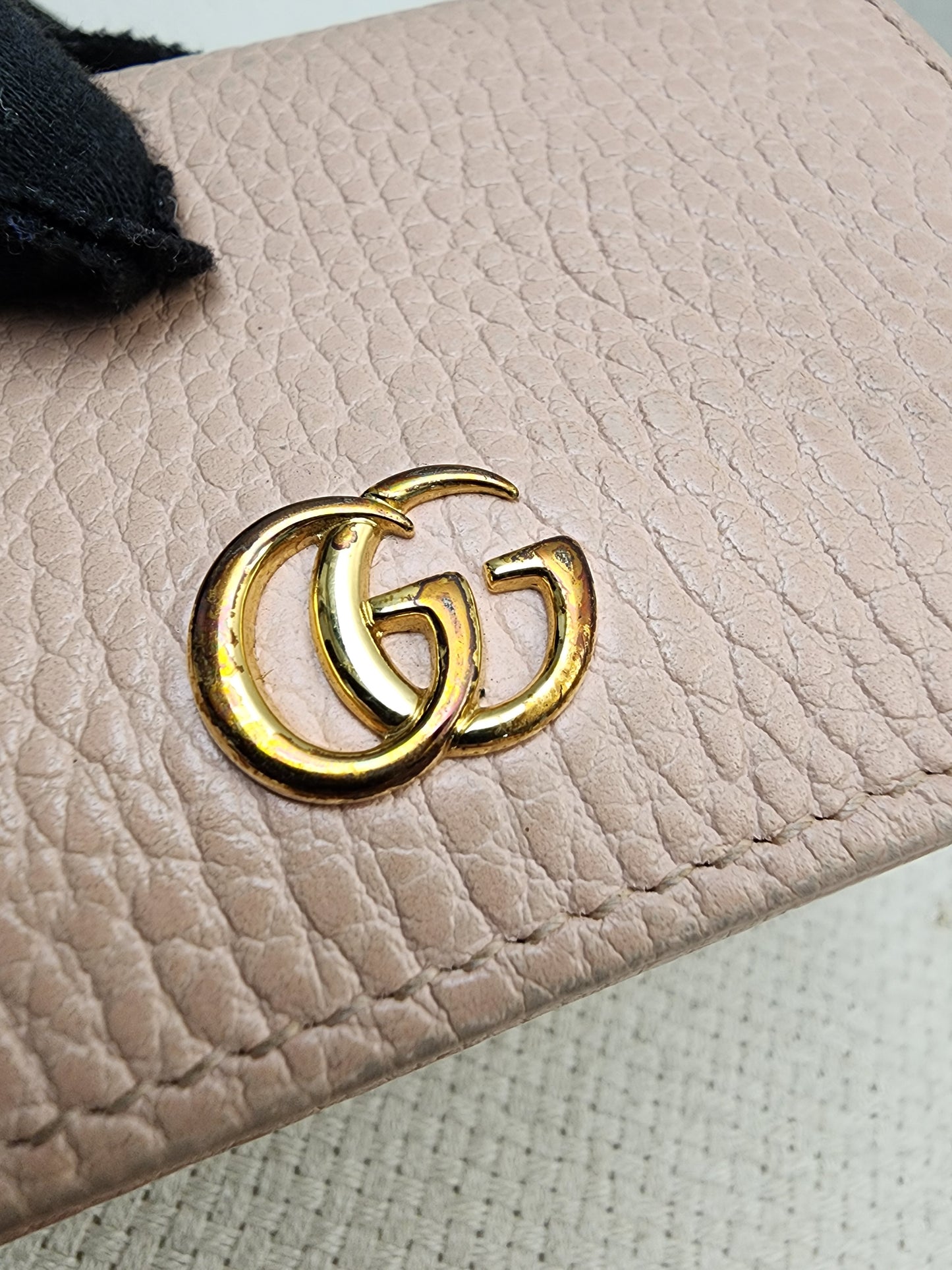 Gucci Pink Calfskin Marmont Compact Wallet (GHW)