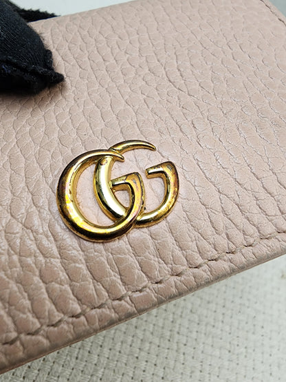 Gucci Pink Calfskin Marmont Compact Wallet (GHW)