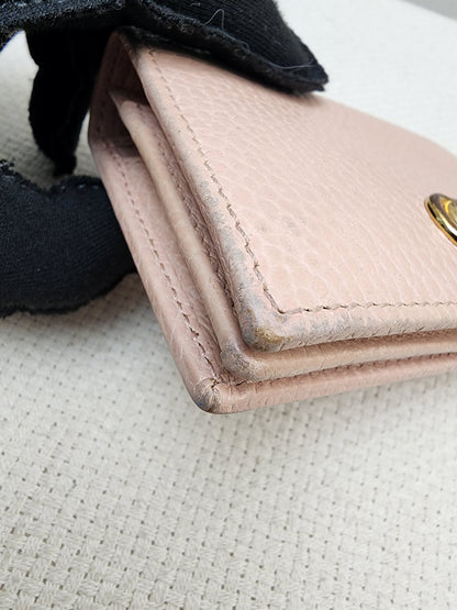 Gucci Pink Calfskin Marmont Compact Wallet (GHW)