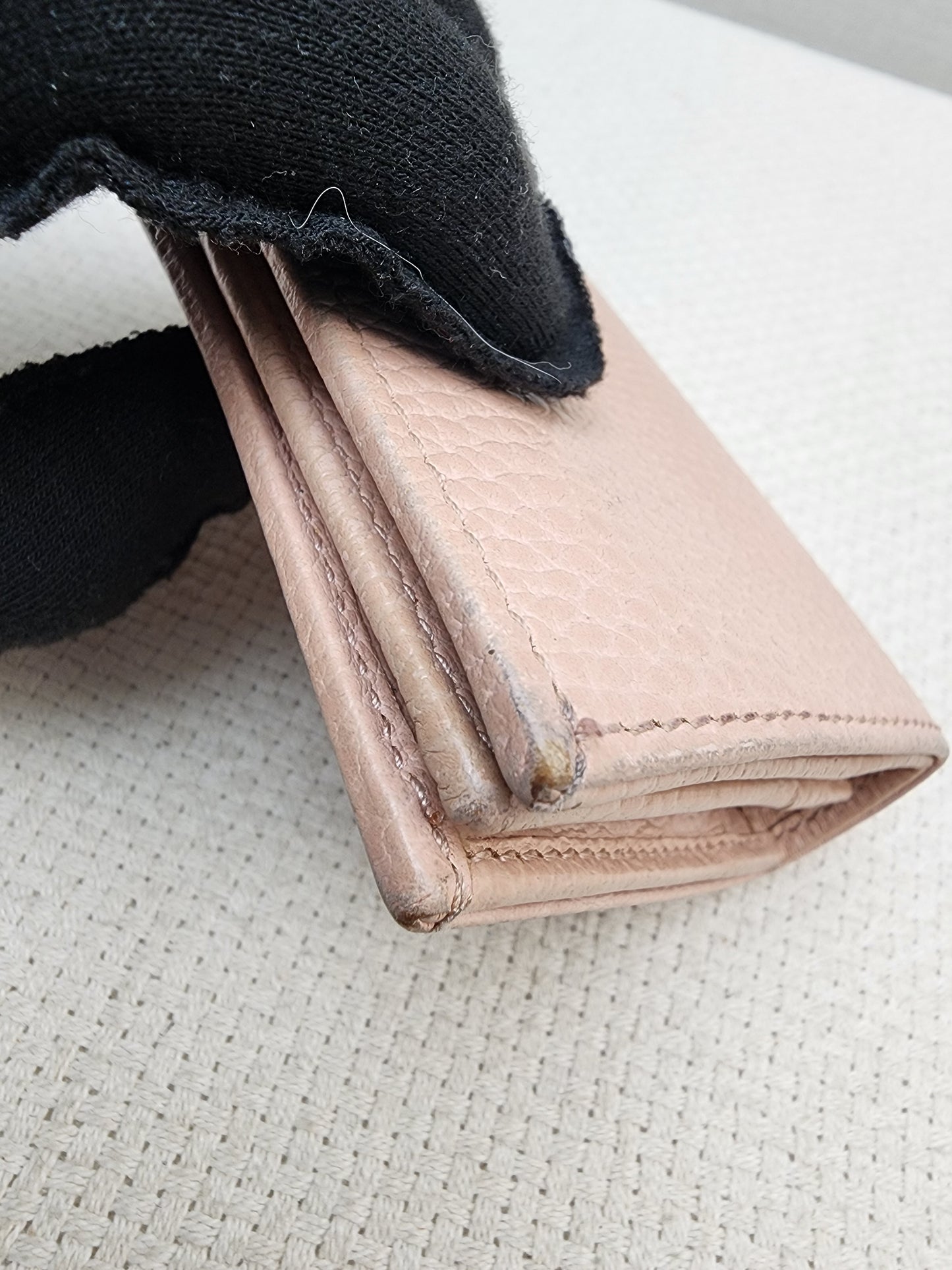 Gucci Pink Calfskin Marmont Compact Wallet (GHW)