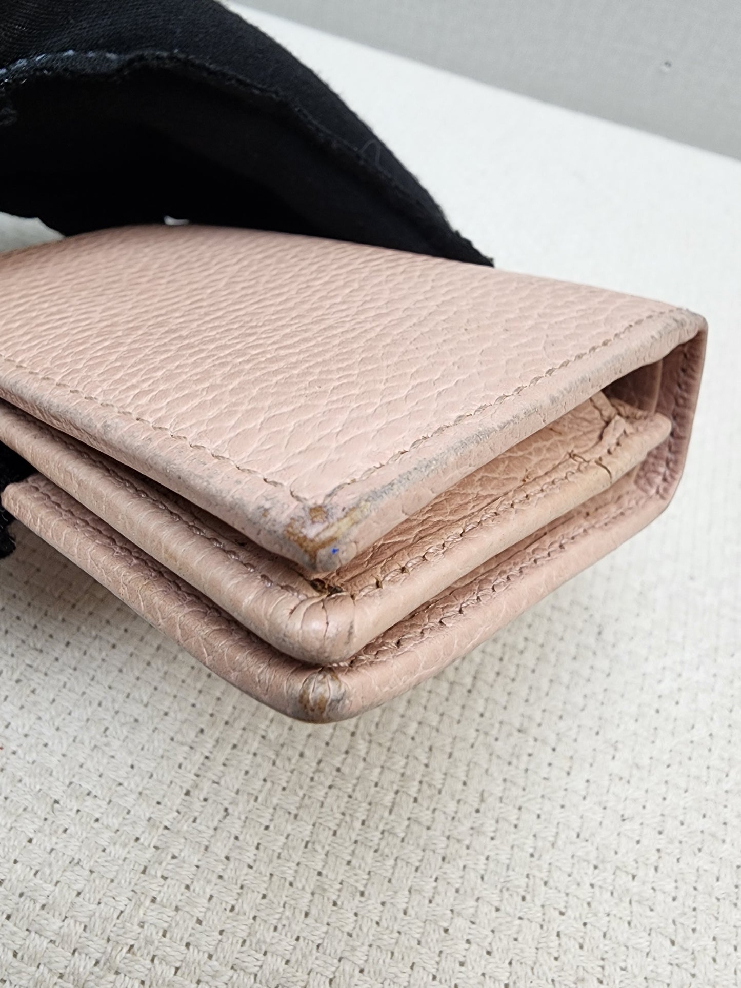 Gucci Pink Calfskin Marmont Compact Wallet (GHW)