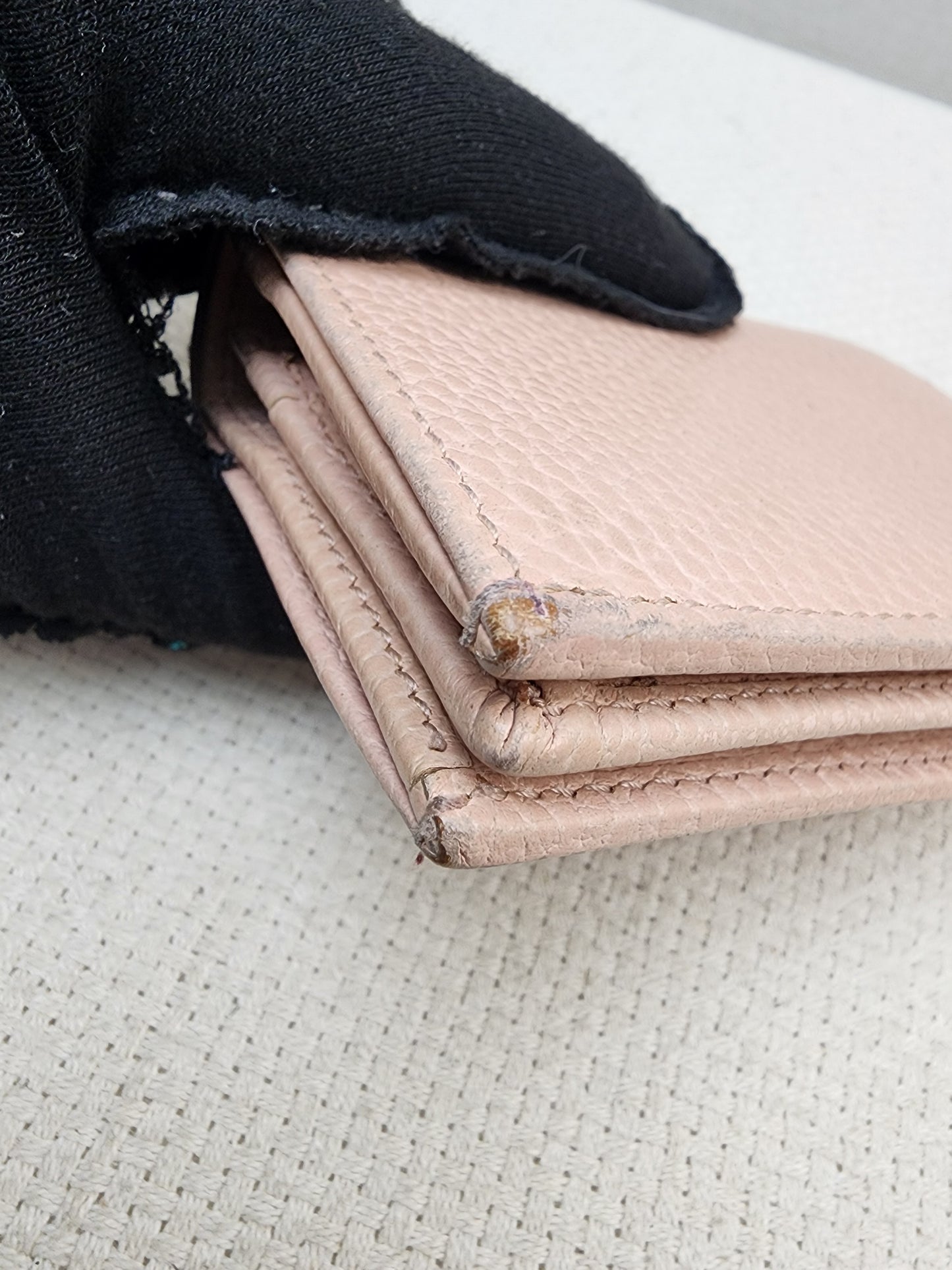 Gucci Pink Calfskin Marmont Compact Wallet (GHW)
