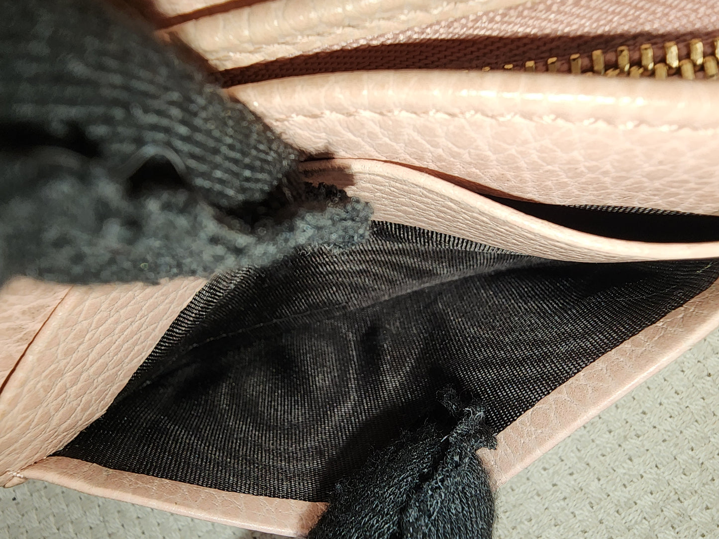 Gucci Pink Calfskin Marmont Compact Wallet (GHW)