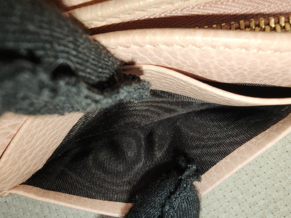 Gucci Pink Calfskin Marmont Compact Wallet (GHW)