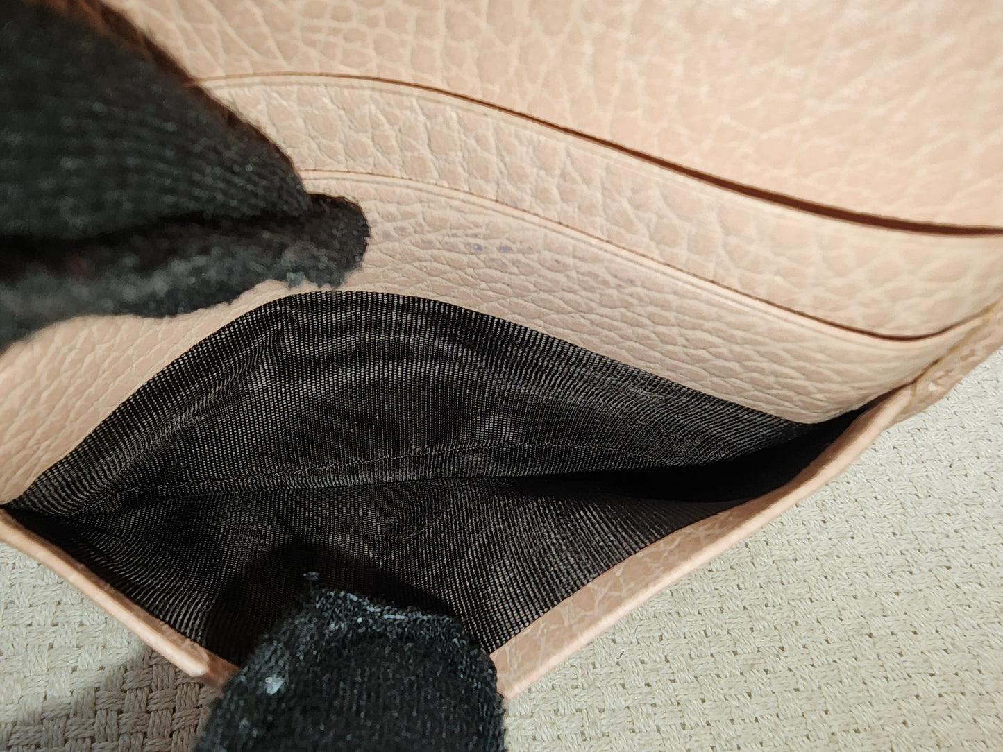 Gucci Pink Calfskin Marmont Compact Wallet (GHW)