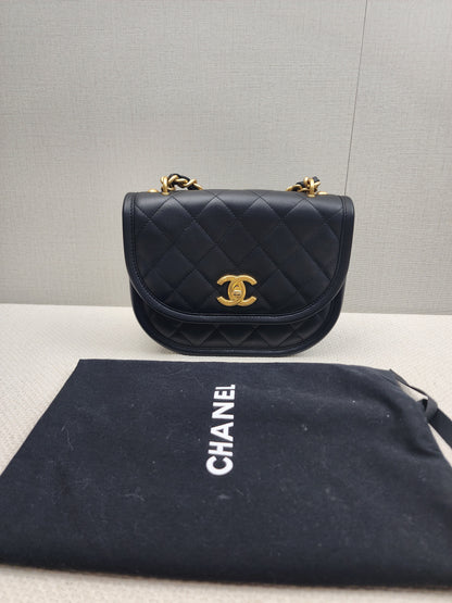 Chanel Black Calfskin 24S Casual Messenger Bag (GHW)