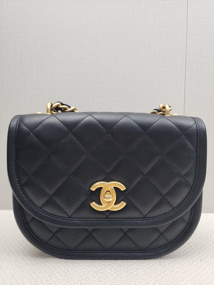 Chanel Black Calfskin 24S Casual Messenger Bag (GHW)
