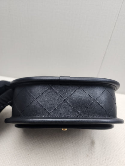 Chanel Black Calfskin 24S Casual Messenger Bag (GHW)