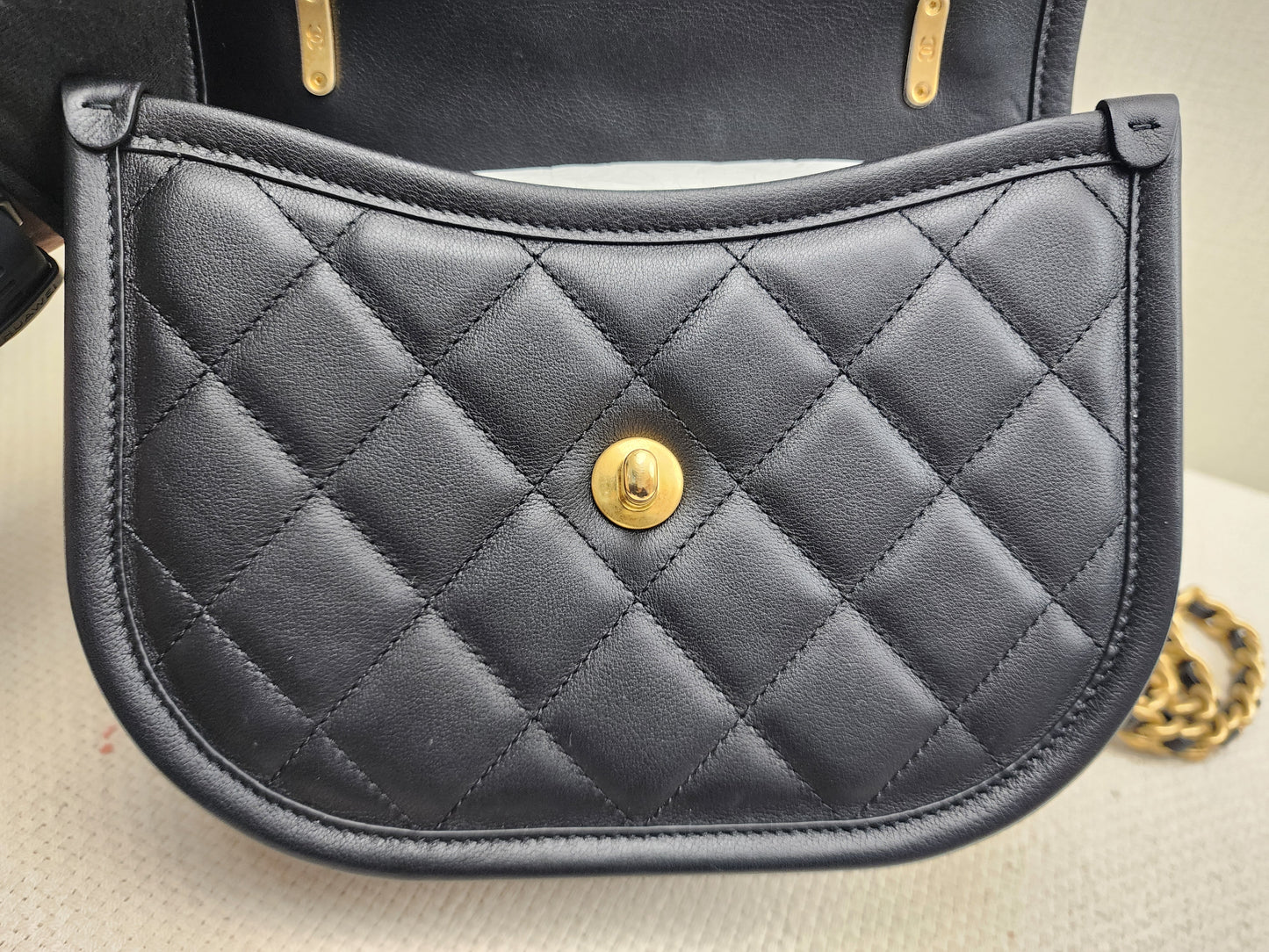 Chanel Black Calfskin 24S Casual Messenger Bag (GHW)