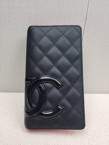 Chanel Black Calfskin Cambon Long Wallet