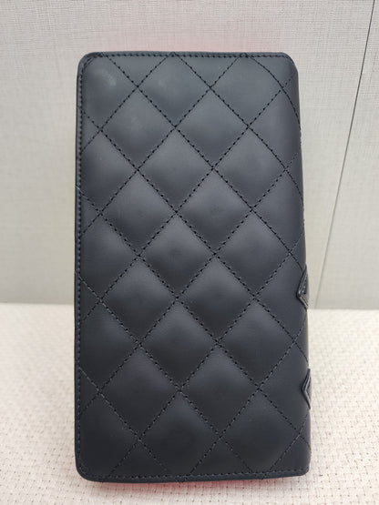 Chanel Black Calfskin Cambon Long Wallet