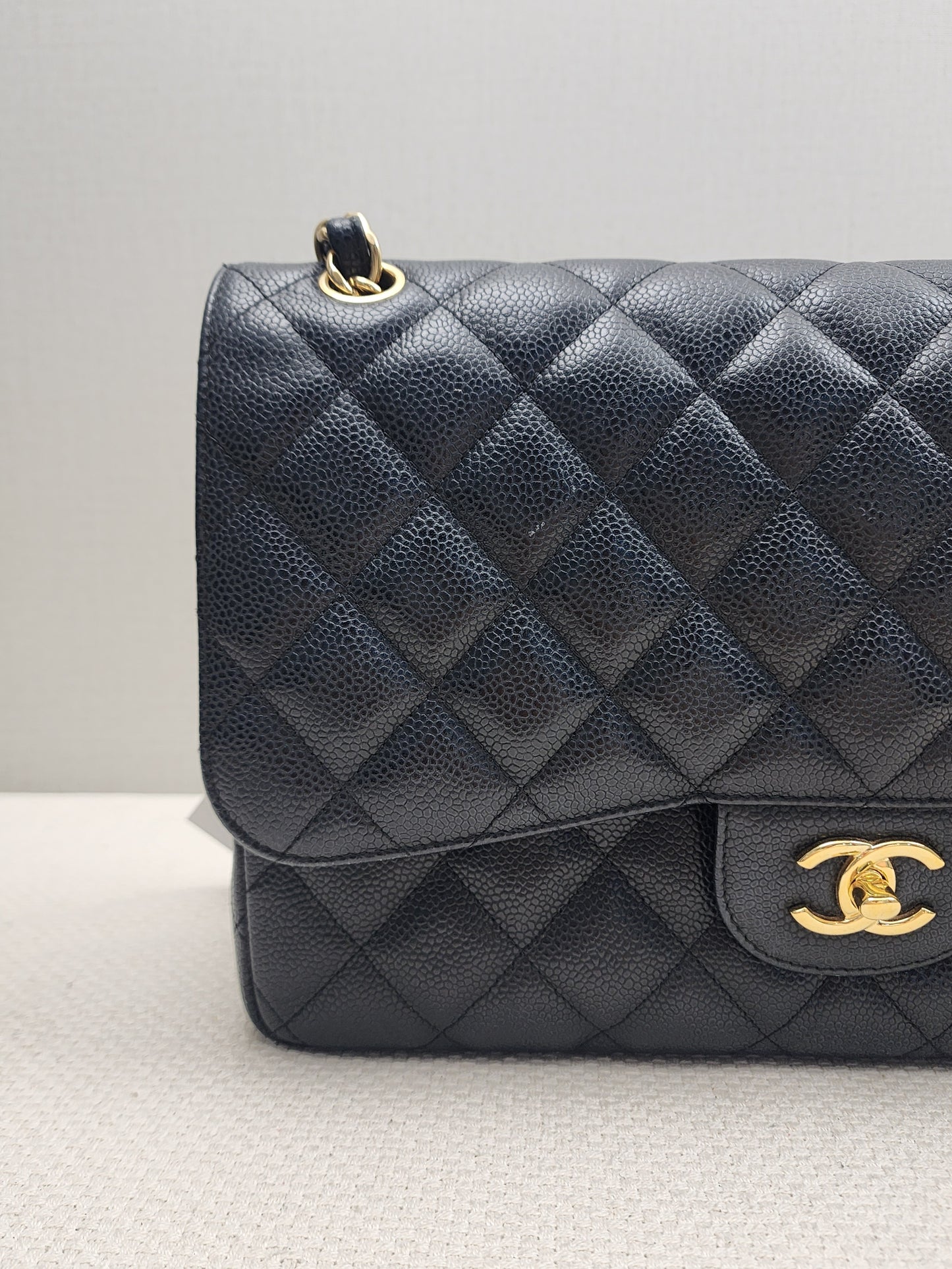 Chanel Black Caviar Classic Jumbo Flap Bag (GHW)