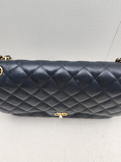Chanel Black Caviar Classic Jumbo Flap Bag (GHW)