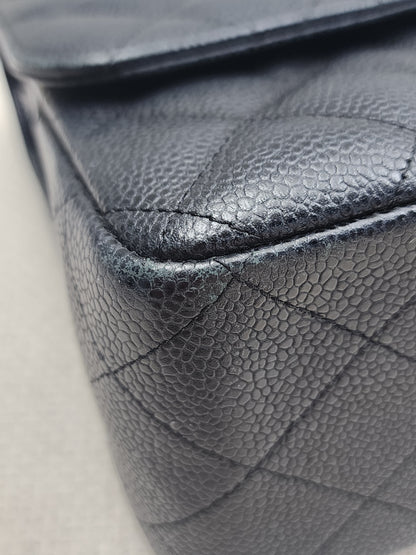 Chanel Black Caviar Classic Jumbo Flap Bag (GHW)