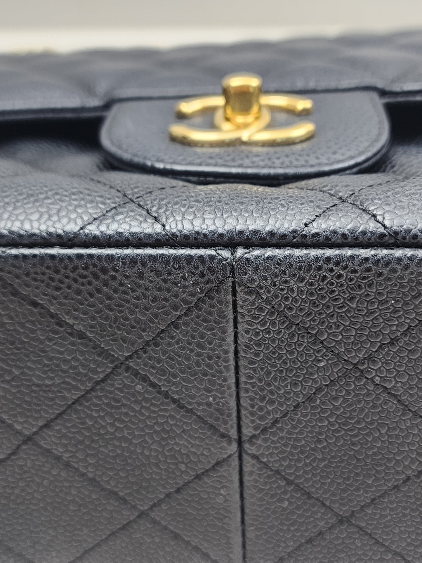 Chanel Black Caviar Classic Jumbo Flap Bag (GHW)