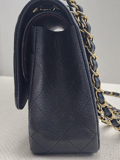 Chanel Black Caviar Classic Jumbo Flap Bag (GHW)