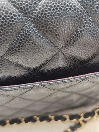 Chanel Black Caviar Classic Jumbo Flap Bag (GHW)
