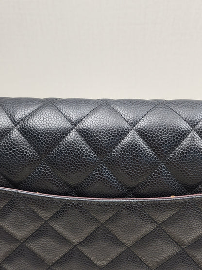Chanel Black Caviar Classic Jumbo Flap Bag (GHW)
