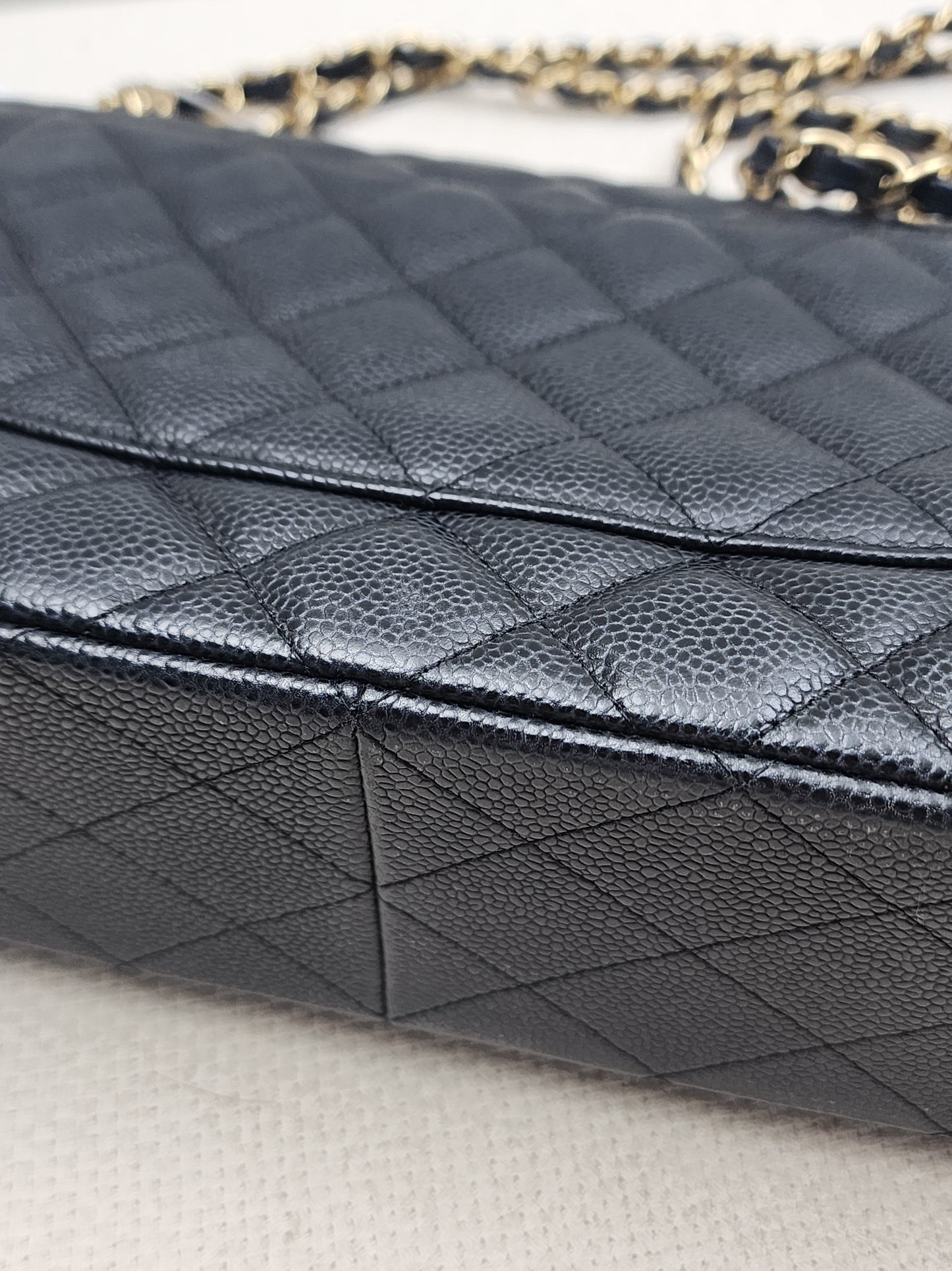 Chanel Black Caviar Classic Jumbo Flap Bag (GHW)