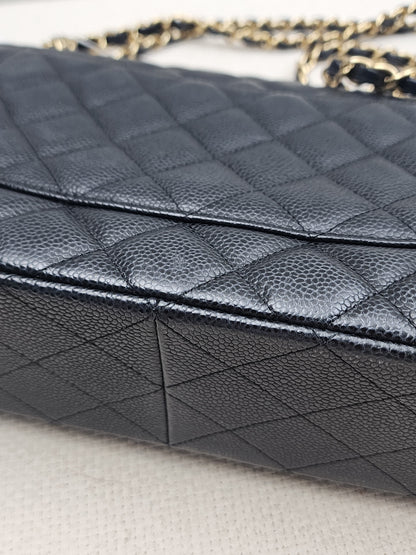 Chanel Black Caviar Classic Jumbo Flap Bag (GHW)