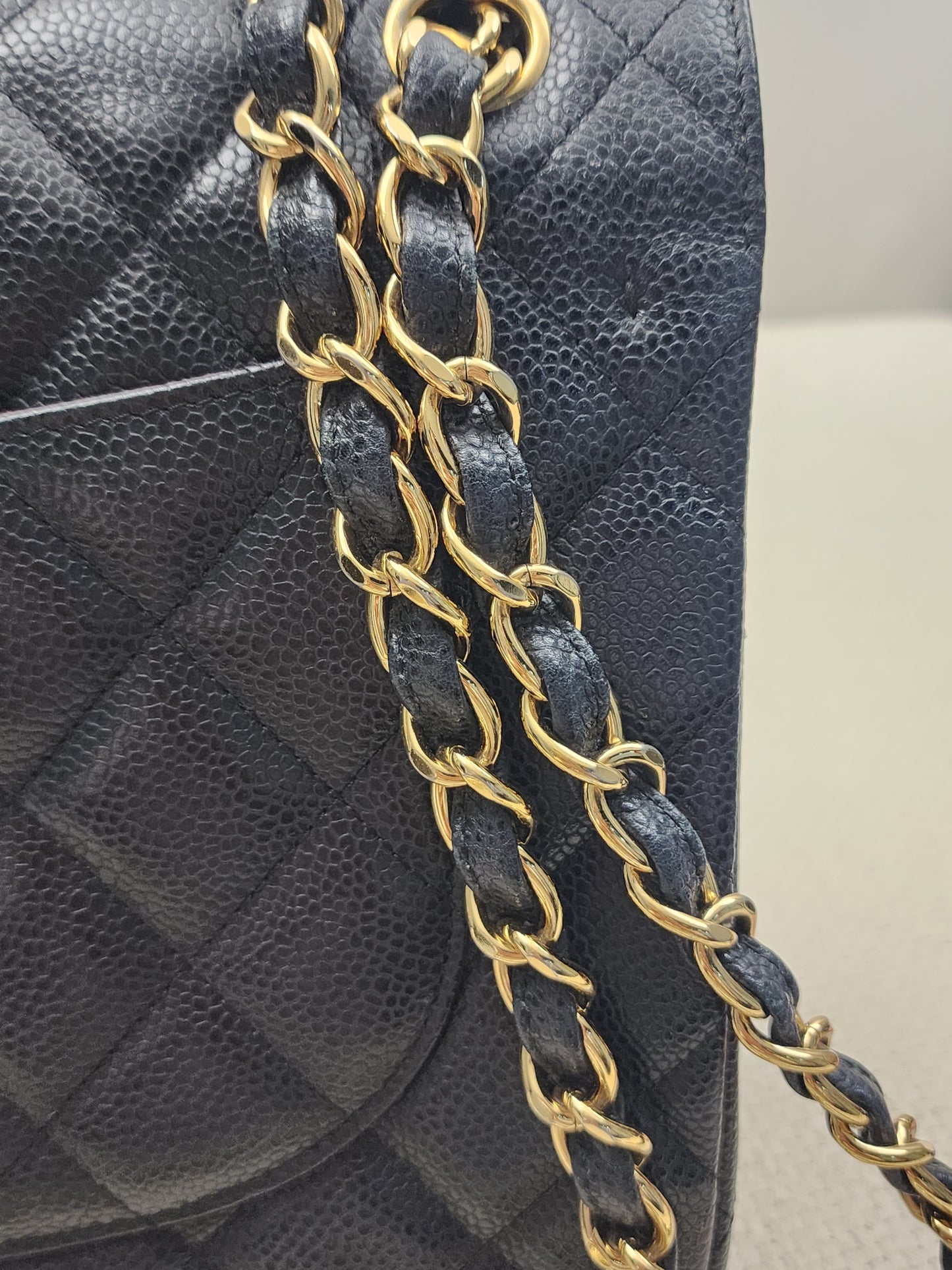 Chanel Black Caviar Classic Jumbo Flap Bag (GHW)